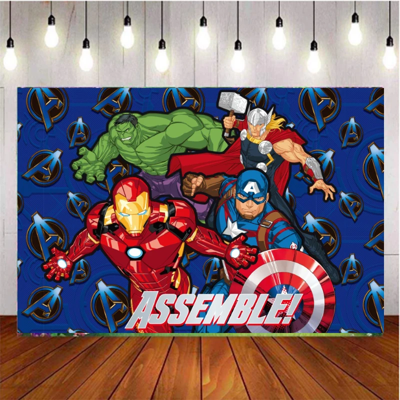 Hero Thunder Iron Man Photo Backdrop Background For Photography Baby Shower Birthday Party Decor Props Supplies Banner Custom