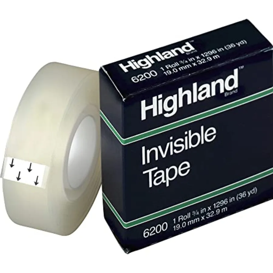 

3/4 W Matte-Finish Invisible Tape for home office use, polypropylene material, white color, ultra-thin and residue-free