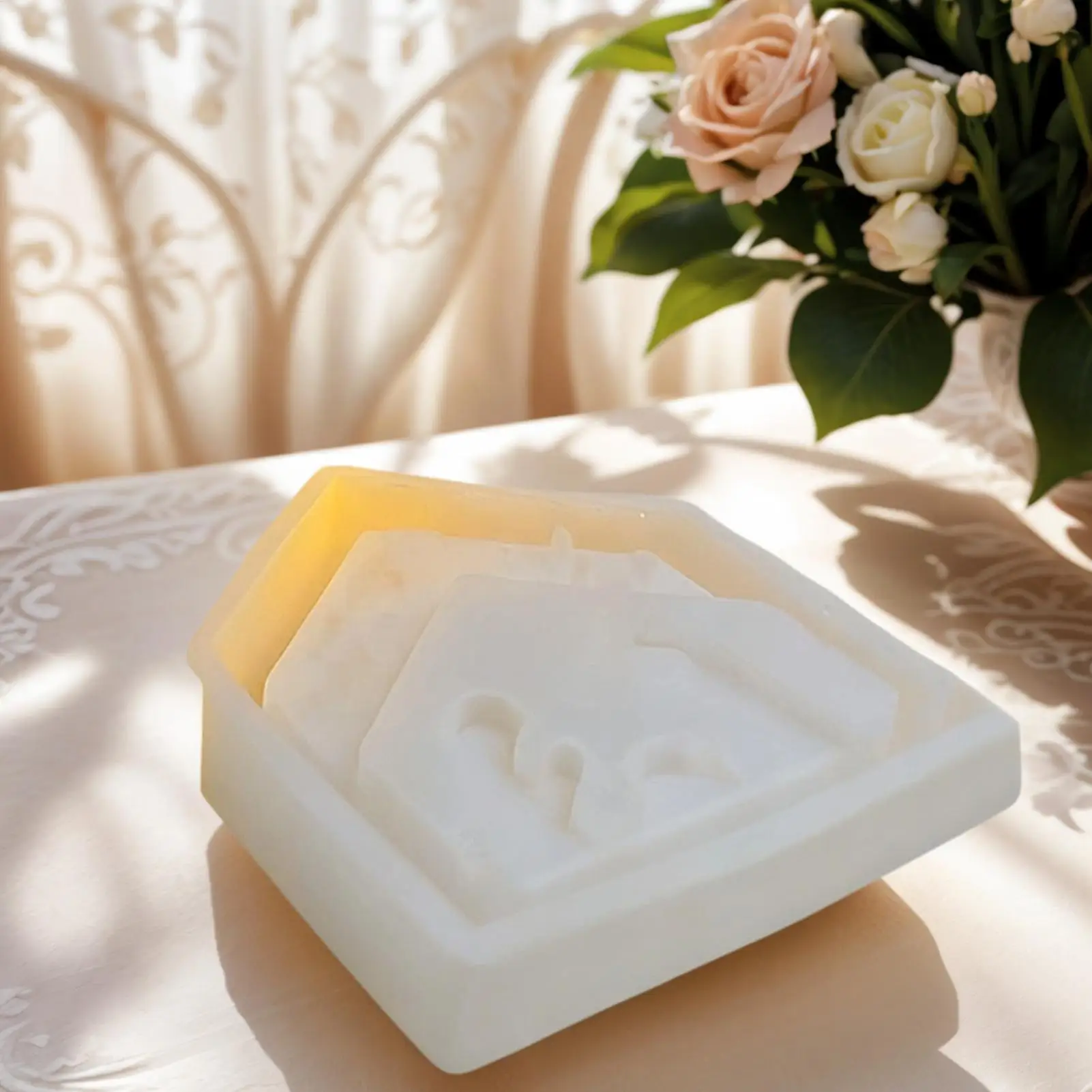Christmas Nativity Silicone Molds Jesus Tealight Holder Stencil Advent Christmas Nativity Scene Ornament Mold For Handmade