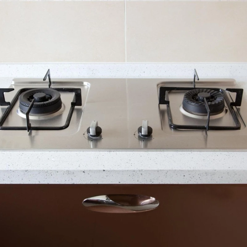 Pack Of 4 Square Oil Catchers For Range constructed Of Coated Iron Featuring Quick Assembly And Care Size 19.5X19.5Cm