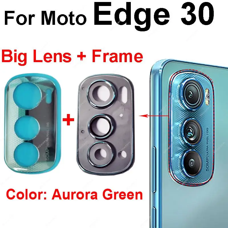 For Motorola MOTO Edge 30 Main Back Rear Camera Lens Glass with Adhesive Sticker Repalcement Parts