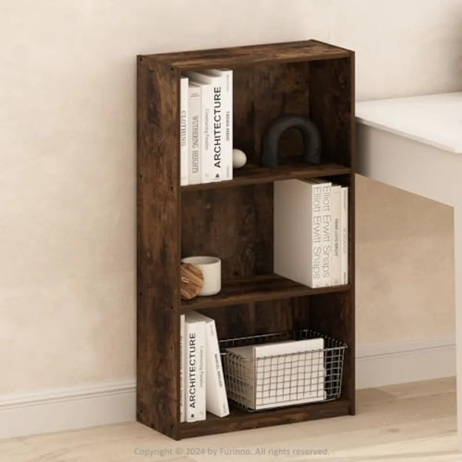 Basic Book Shelf Modern Bookshelf Bookcase with Open Shelves 9.3 x 21.8 x 39.5 for Living Room Bedroom Home Office