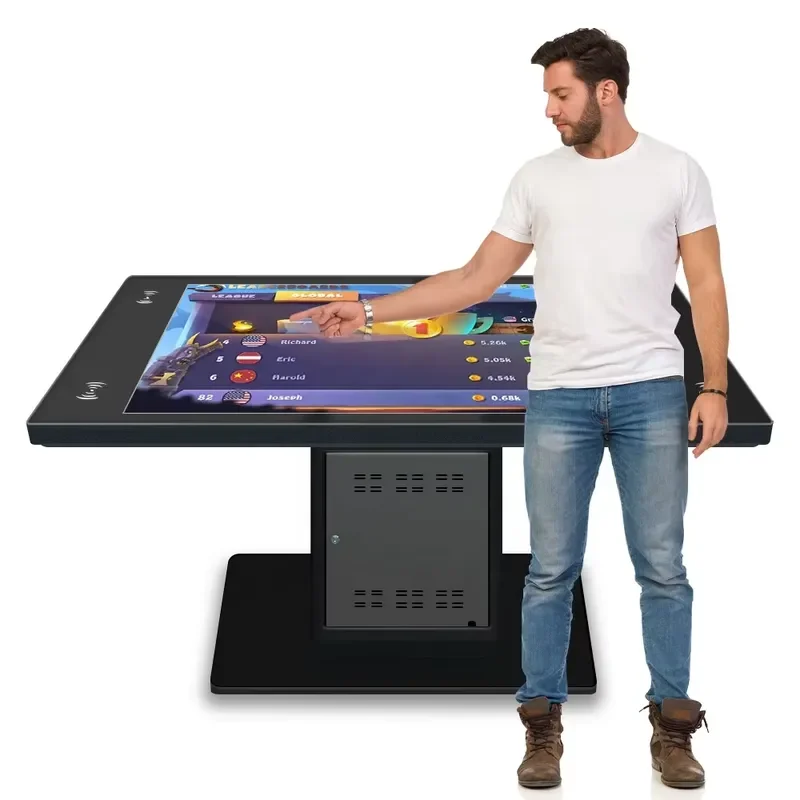 New 32 Inch Modern Restaurant Media Table Mult Function Smart Kiosk Advertising Kiosk Touch Screen Menu Display Touch Table