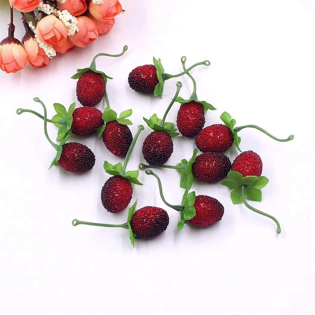 

20 Pcs Artificial Wild Strawberries Realistic Fruit Decor Home Kitchen Party Supplies Faux Food Lifelike Appearance Versatile