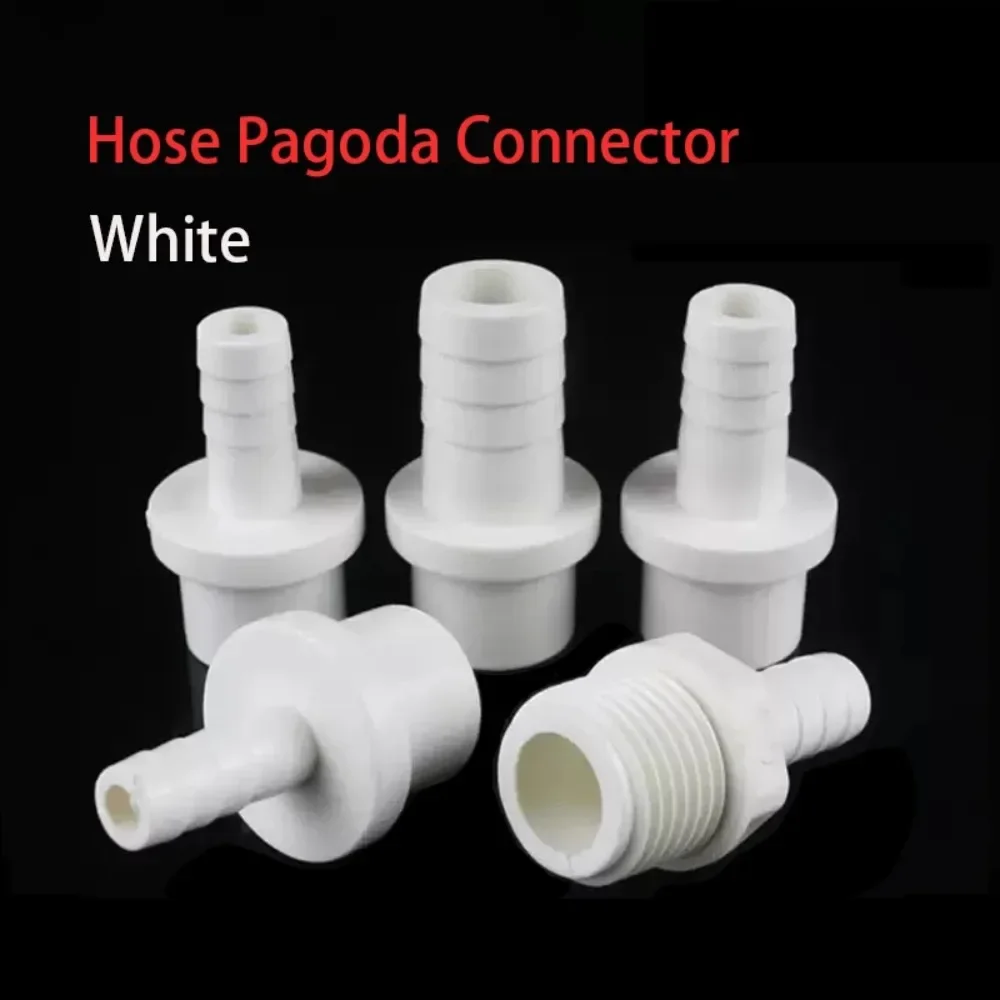 1-10PC 20~25mm to 5/10/12/14/16/18/20mm White PVC Hose Quick Connector Hard Tube Plastic Pagoda Joint PVC Pipe Adapter Fittings