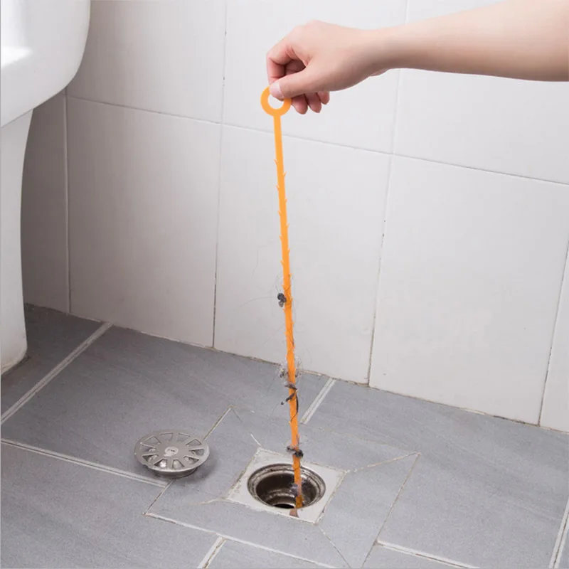 

1PC Kitchen Sink Cleaning Hook Sewer Dredging Spring Pipe Hair Dredging Tool Removal Sink Cleaning Tool with 47.5CM New