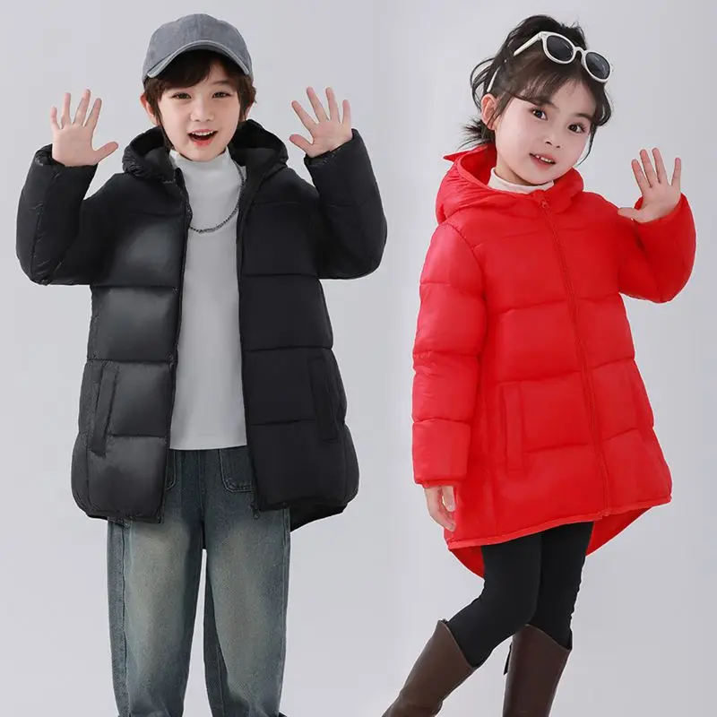 1-7 Years Chilren Boys Girls Winter Warm Down Kids Hiking Climbing Parkas Sportwear Dinosaur Hoodie Jacket