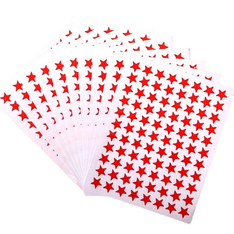 (1 Pack = 10 Sheets = 880pcs) Classic Stationery Stickers Self-Adhesive Stars Stickers Label for Rewarding Kids Students