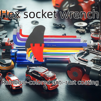 9-Piece Double-Headed Hex Socket Wrench Set Long-Arm Bicycle Repair Mechanical Tool Kit for Bike Maintenance and DIY Projects