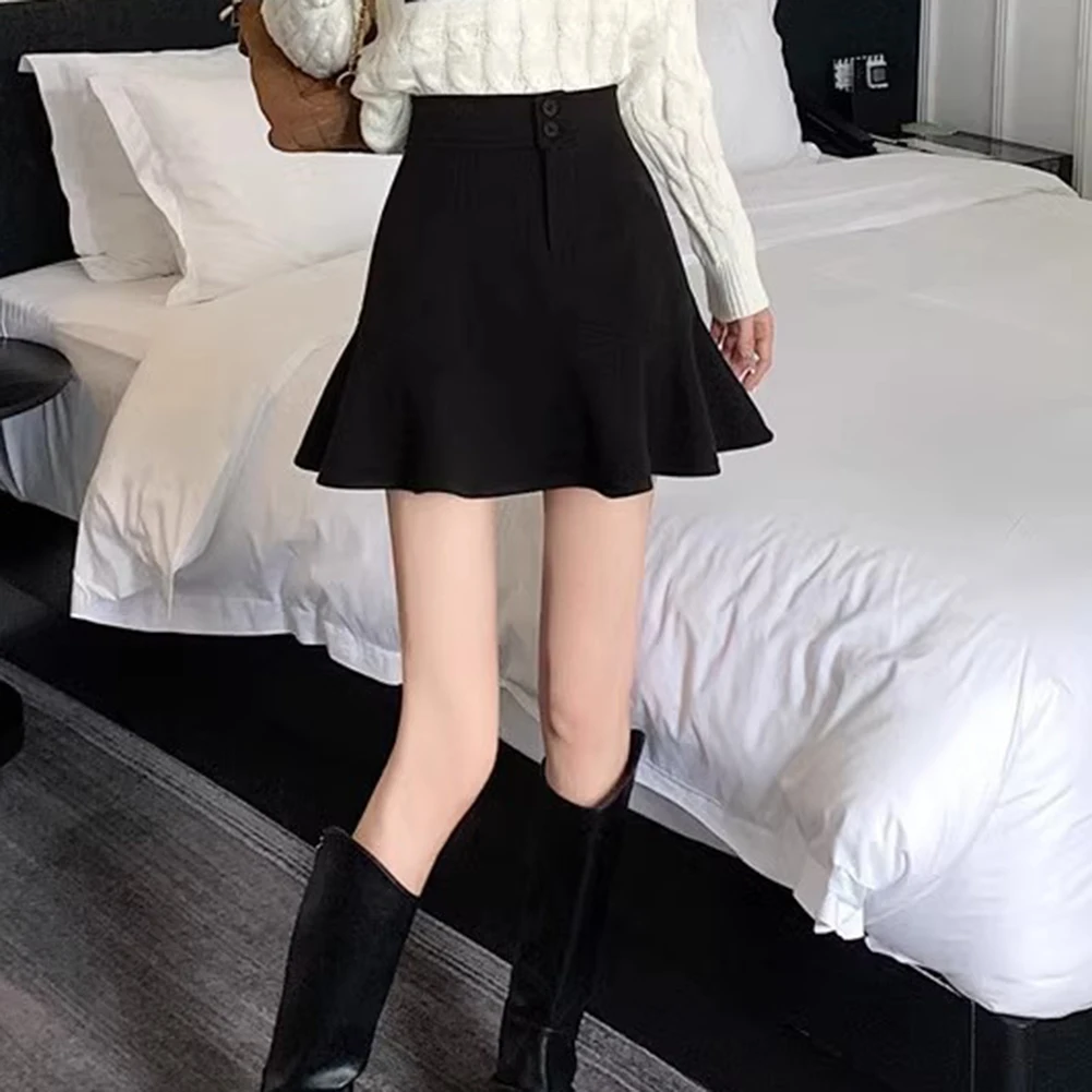 

Basic Style Skirt Simple Casual Skirt Fashion Versatile Skirt Brand New Casual Style Daily Wear Microelasticity