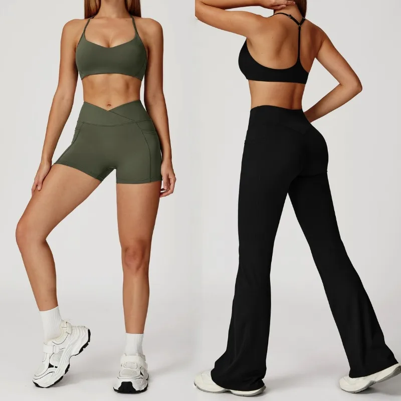 

Женский комплект для йоги телесного цвета с красивой спиной и подтяжкой бедер, облегающий комплект для спорта на открытом воздухе, отдыха, бега, фитнеса, костюм