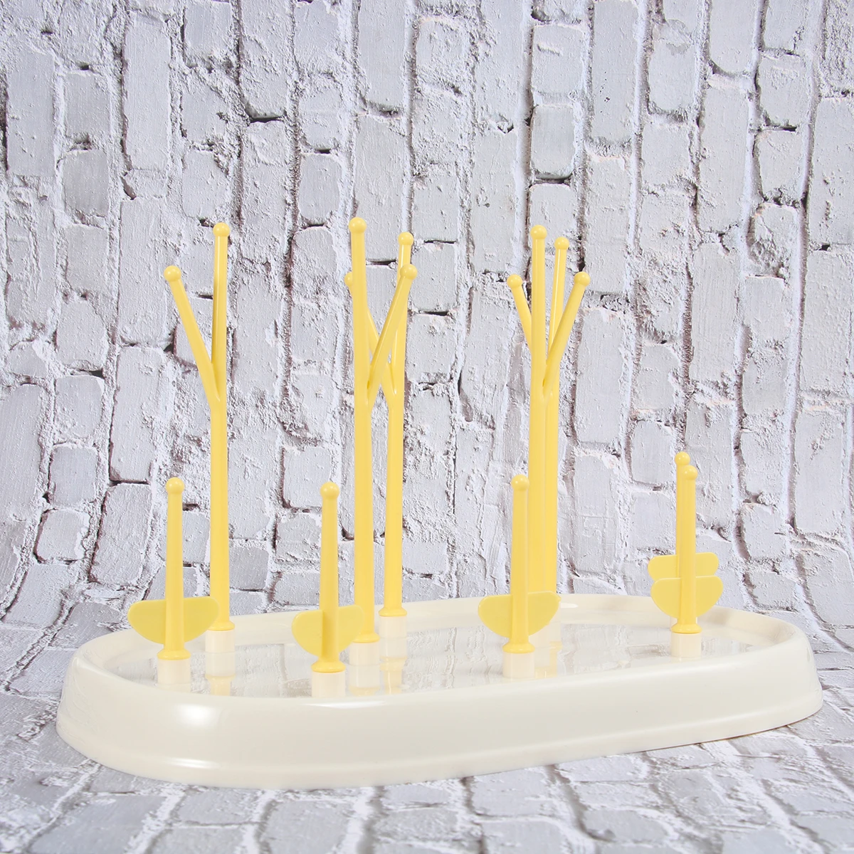

Eco-Friendly Bottle Drying Rack Tree Shape Flexible Holder Saving Removable Tray Water Draining Lightweight