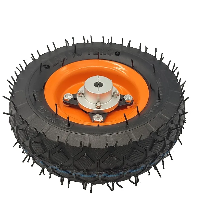 

6 Inch (150mm) Pneumatic Rubber Tire with Clamping Coupler - Smart Car Chassis Wheel, Drive Wheel (8mm/10mm Shaft)