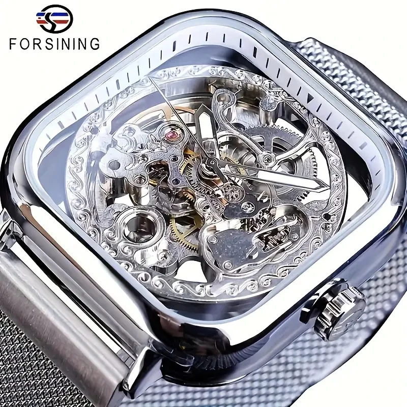 

The New Fashionable and Cool Men's High-End Mechanical Watch Is Made of Hollow Design and Square This Fashionable and Avant-Garde Men’S Mechanical Watch Is the First Choice for Gifts, High Value and Luxurious Features. It Is a Hot-Selling Product for Men.
