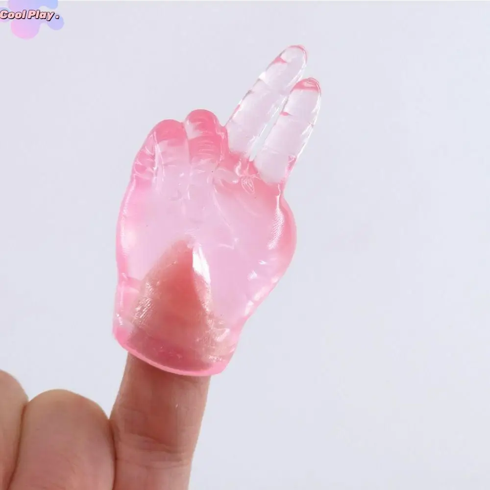 Modelo de mão pequena brinquedos de apertar pequenas mãos de dedo engraçado mini fantoches de dedo criativo transparente brinquedos de dedo para crianças