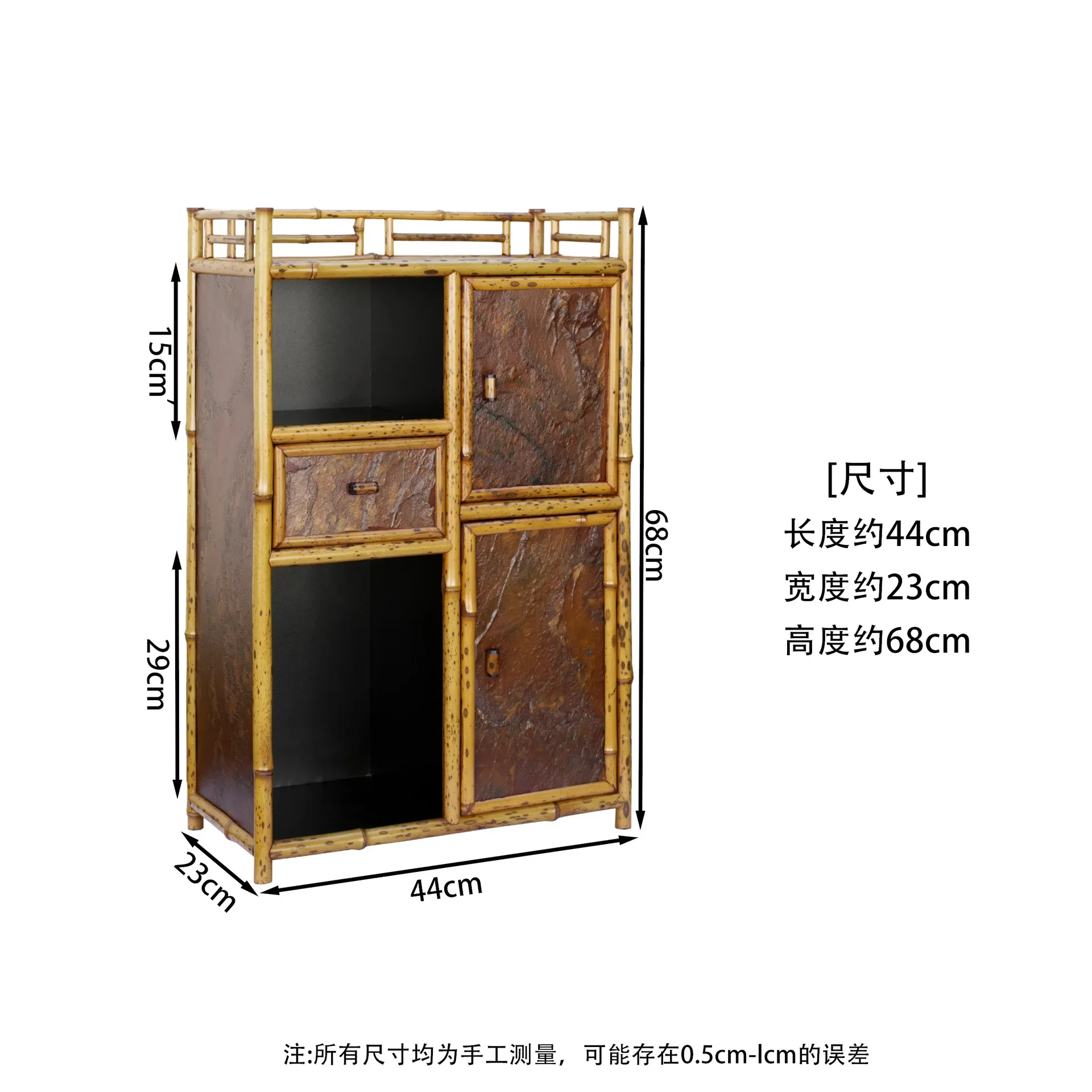 Bamboo cup holder, retro Zen tea cabinet, cabinet door drawer, tea set storage cabinet