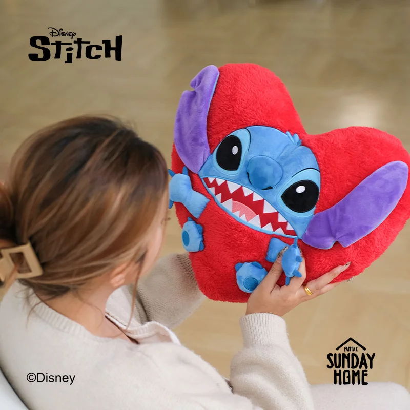 

Stitch Plush Toy Stitch Heart-Shaped Pillow Disney Peripheries Cushion Lumbar Pillow Cute Stuffed Toys Room Decor Birthday Gift
