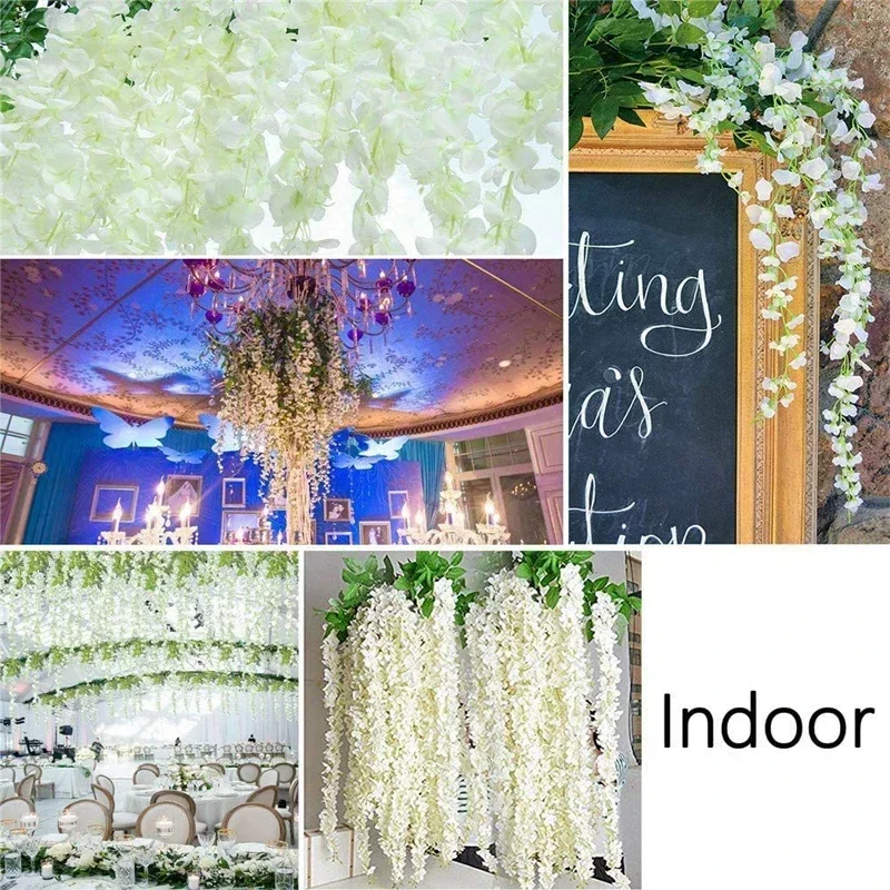 36 pcs Wisteria Artificial Flowers Wholesale For Home Wedding Decoration Hanging Artificial Flowers Wisteria Garland Ivy Vine