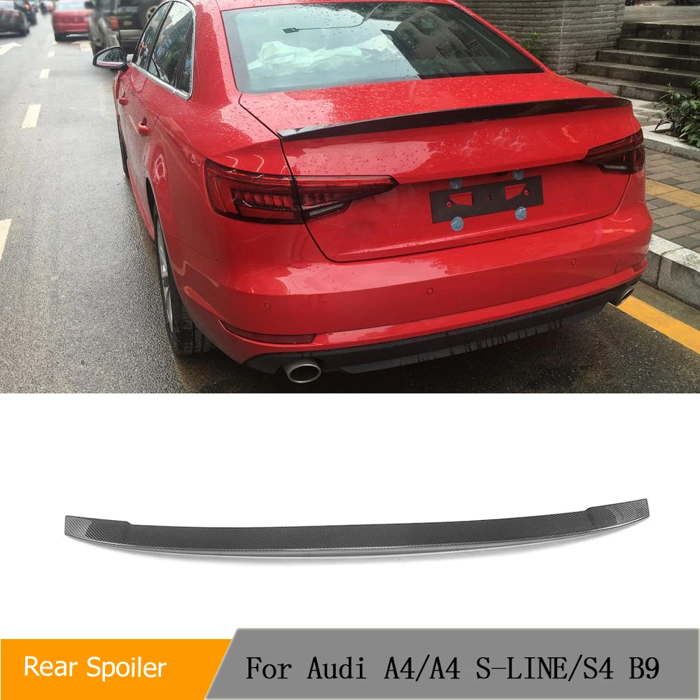 

Carbon Fiber Car Trunk Spoiler for Audi A4 B9 S4 A4 Sline Sedan 2017-2022 Rear Boot Lid Highkick Wing Lip