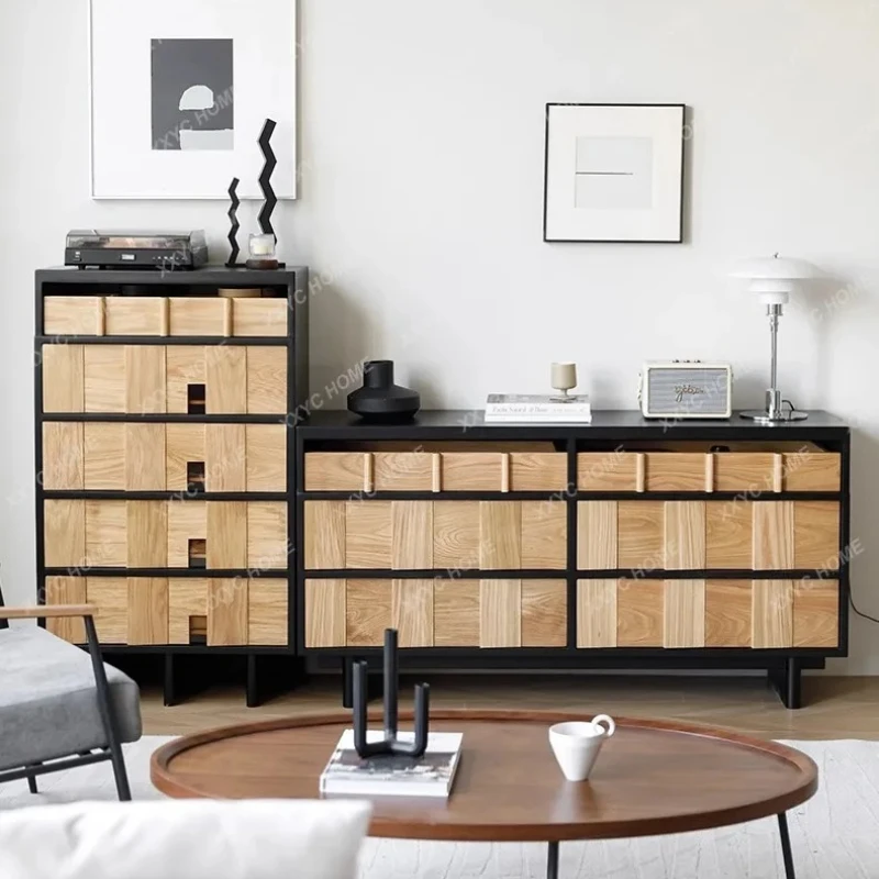 X-S     White Oak Chest Of Drawers Simple Solid Wood Storage Six Chest Of  Drawer Large Capacity Locker GH