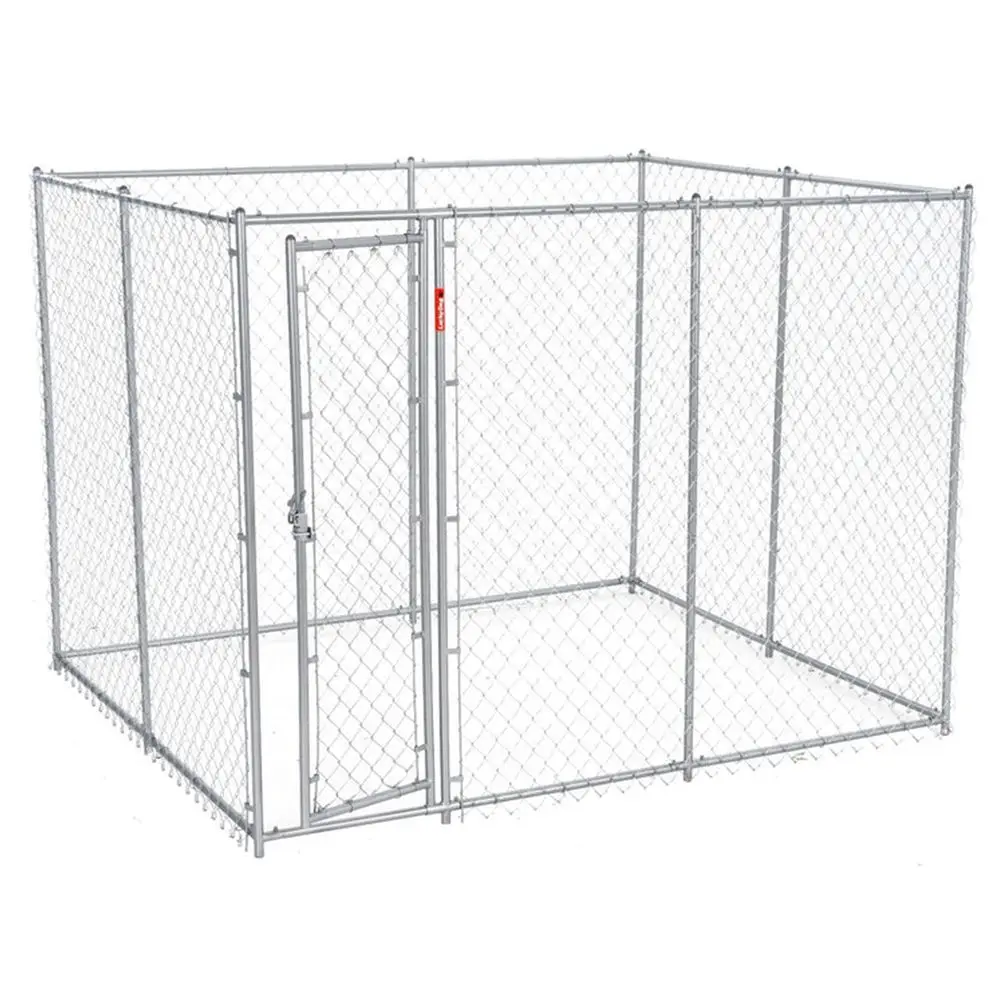 

10 x 10 x 6 Heavy Duty Outdoor Welded Galvanized Steel Chain Link Dog Kennel Enclosure with 2 Configurations and Latching Door,