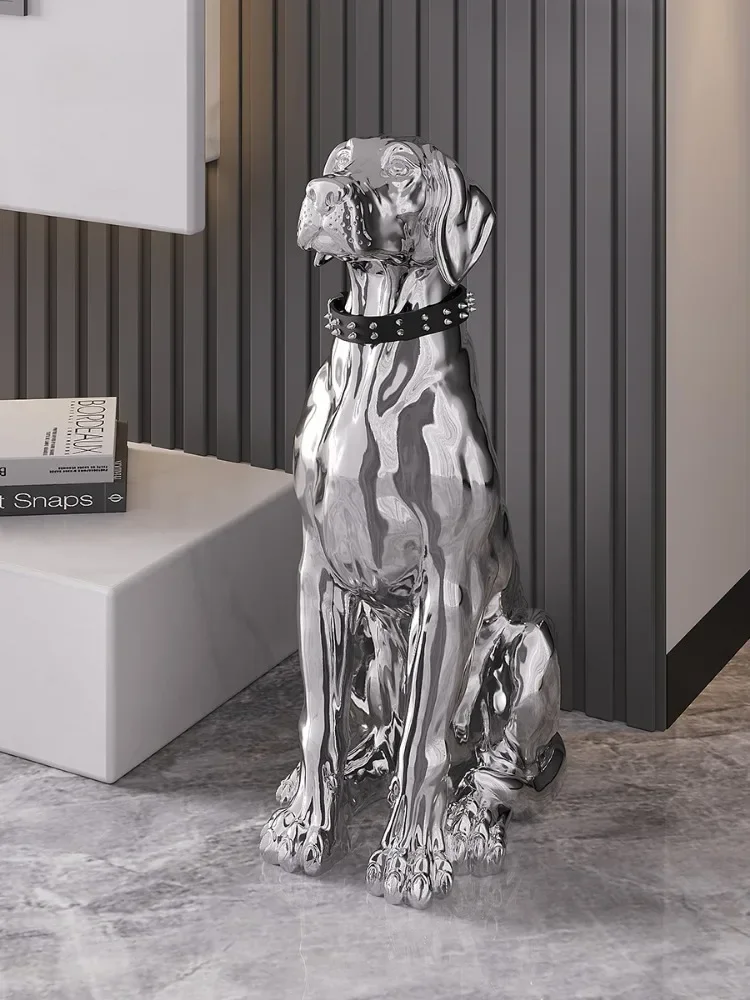 Home Decoration Golden Retriever Dog Sculpture Living Room Floor Ornaments Dog Statue Resin Crafts Modern Nordic Interior Decor