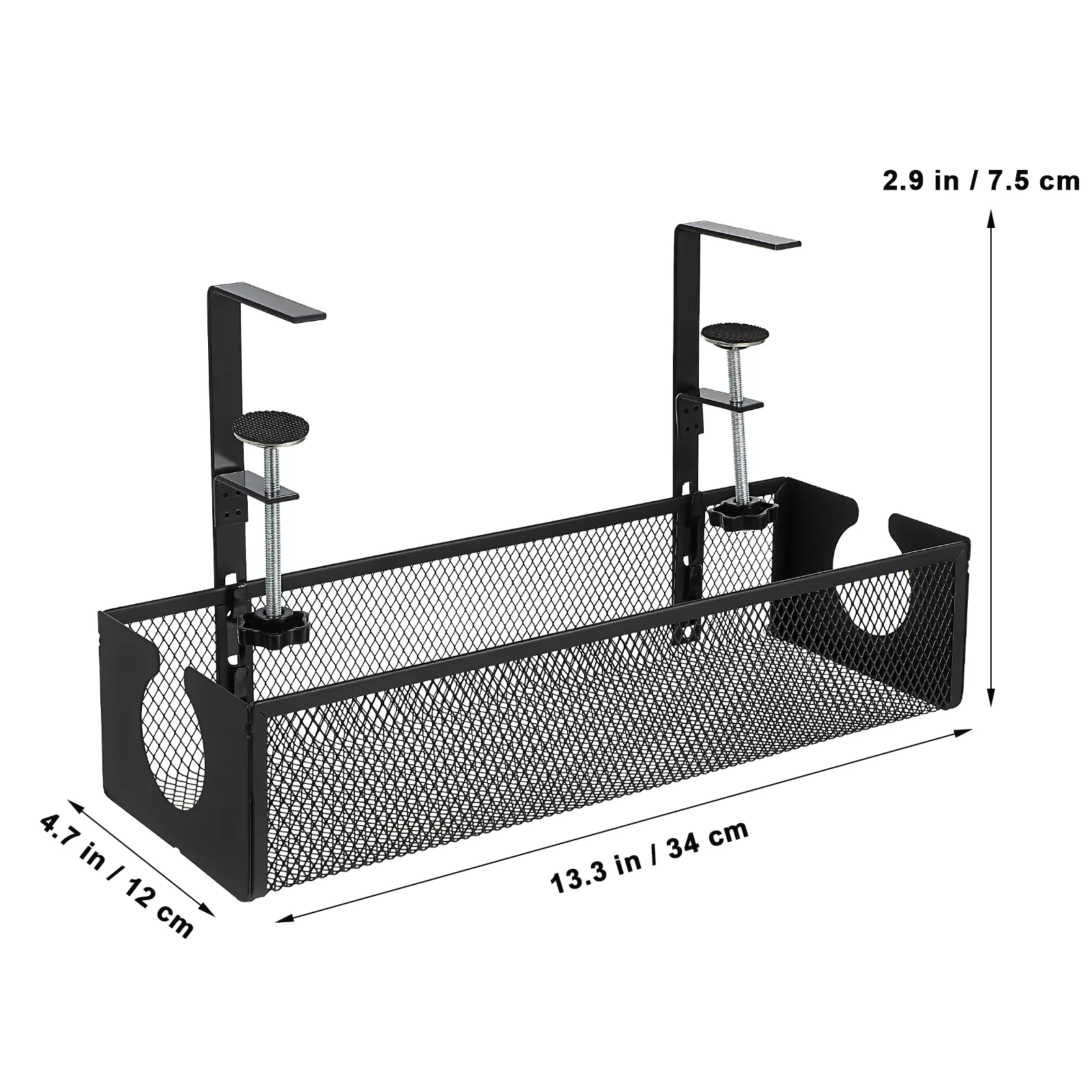 Office Table Cable Storage Basket Tray Under Desk Organizer Cord Holder For Accessories Black