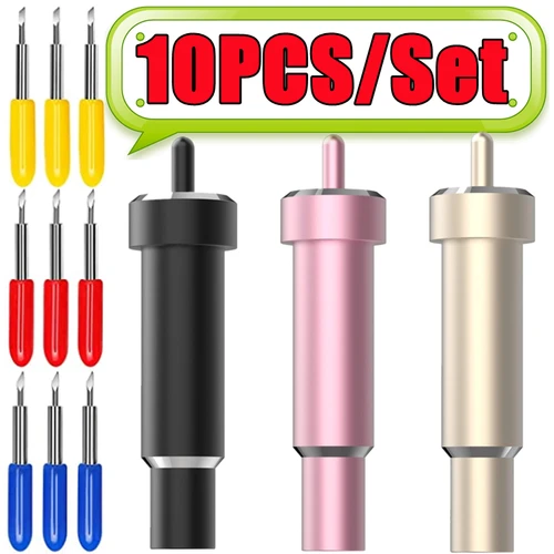 10 unids/set de cuchillas para Cricut Explore 3/Air 2/Air/One/ Cricut Maker 3/Maker carcasa resistente hoja de 30/45/60 grados para corte Cricut