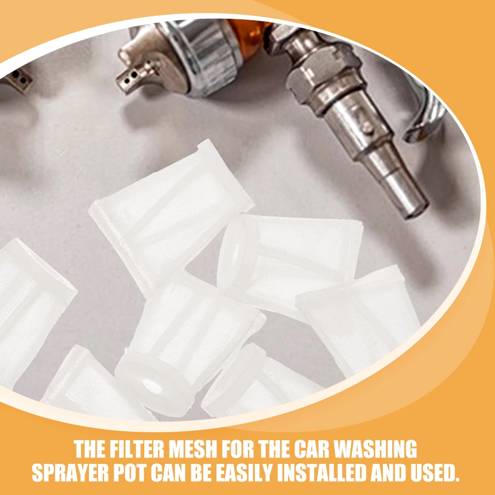 10 Stück Farbspritzgerät-Siebfilter, 120 Mesh-Mesh-Filter für Airless-Spritzgerät, Topf, Ersatzzubehör, langlebiges Nylon