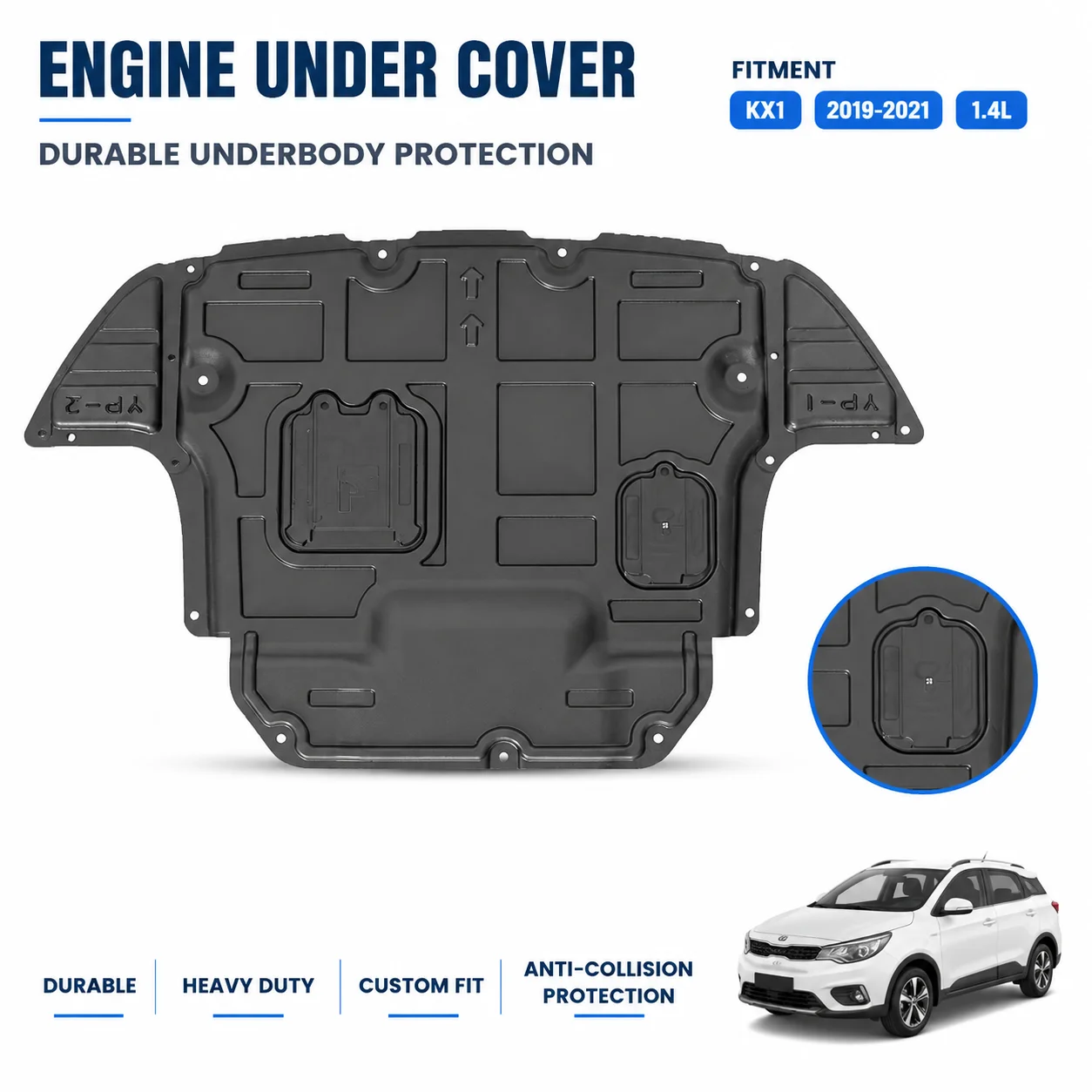 Custom Fit Engine Skid Plate For Kia KX1 Kia Stonic 2019-2021 1.4L Heavy Duty Underbody Protection Anti Collision Design