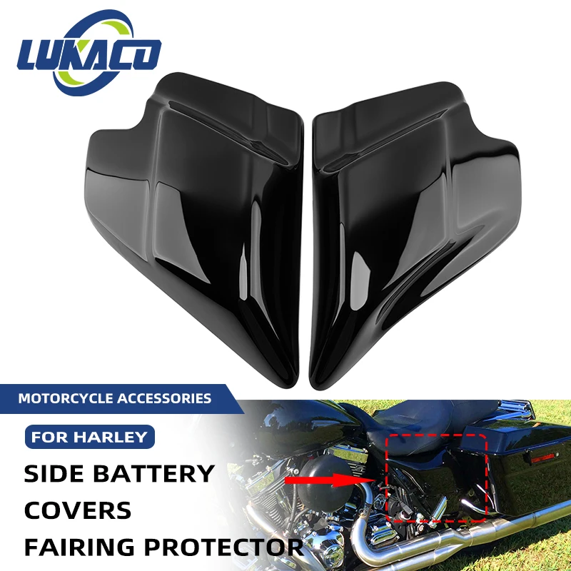 

Motorcycle Accessories Gloss Black ABS Left Right Side Cover Panels For Harley Touring Electra Street Glide Road King 1997-2008