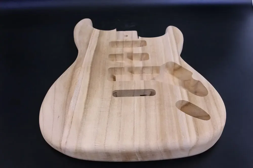 

Yinfente New Electric Guitar Body Paulownia Wood SSH Unfinished Guitar Project Bodies Drilled for DIY Guitar Amateur