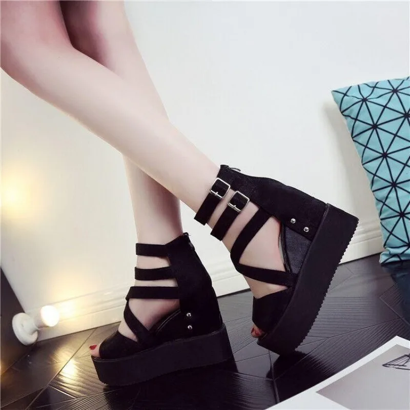 2024 Summer Leisure Women\'s Wedges sandals Woman Roman shoes Platform Shoelaces High Heels Female Casual Shoes Large size 42