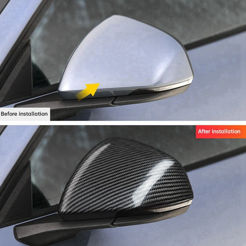 Super Sale Car Rearview Mirror Cover for Ford Mustang 2024-2026 Rear View Mirror Trim Stickers Carbon Fiber Exterior Accessorie
