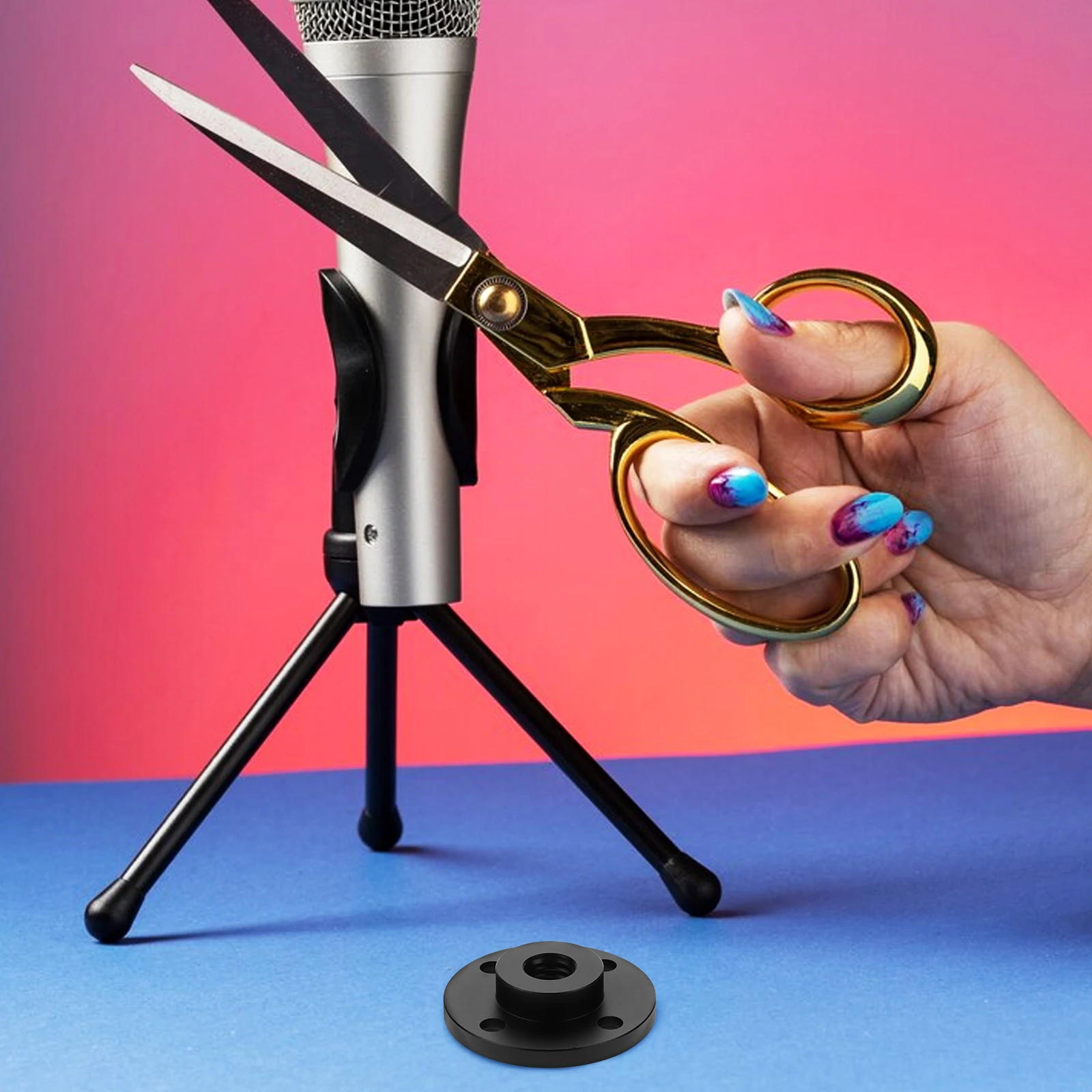 

Stand Mounting Metal Microphone Flange Mount Accessories Microphone Wall Flange Mount 3/8"-16 Support Stand 3/8\