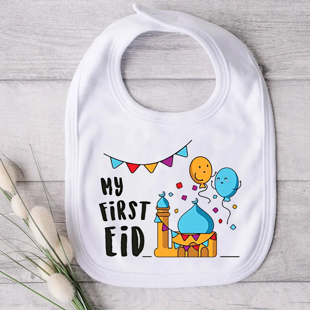 

My First Ramadan Print Baby Cotton Bibs Ramadan Mubarak Infant Bib Muslim Islamic Holiday Newborn Saliva Towel Baby Shower Gift