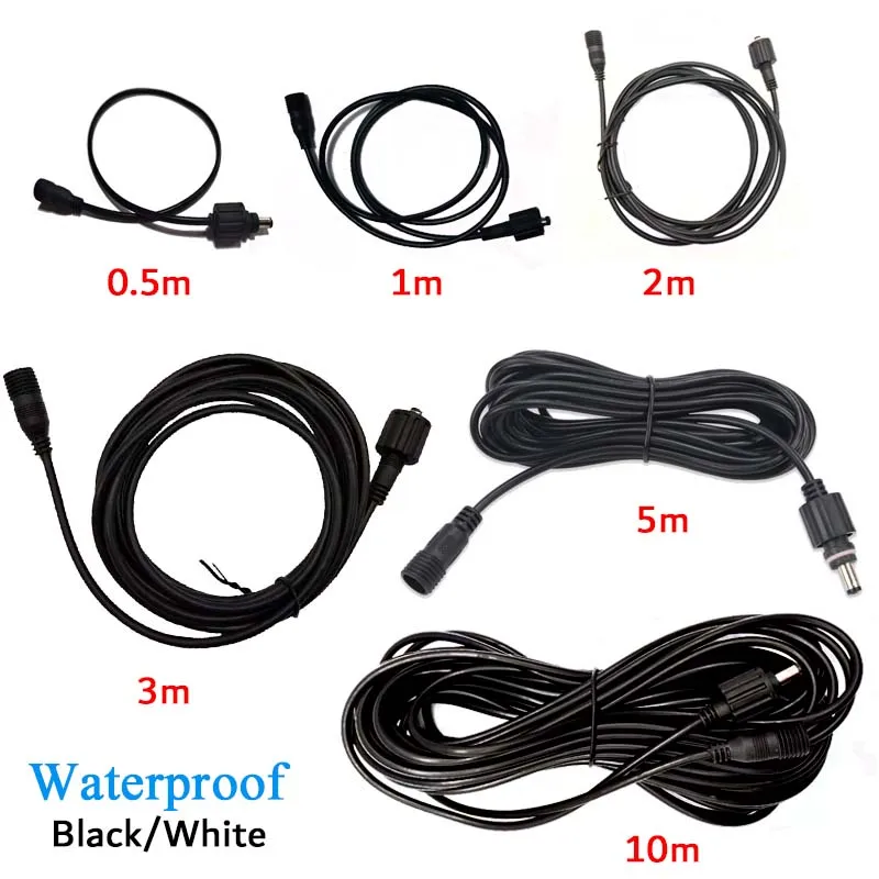 IP67~IP68 Waterproof DC 12V Extension Power Cable Male To Female Electrical Outdoor Copper Wire 1m 2m 3m 5m 10m For Solarlight
