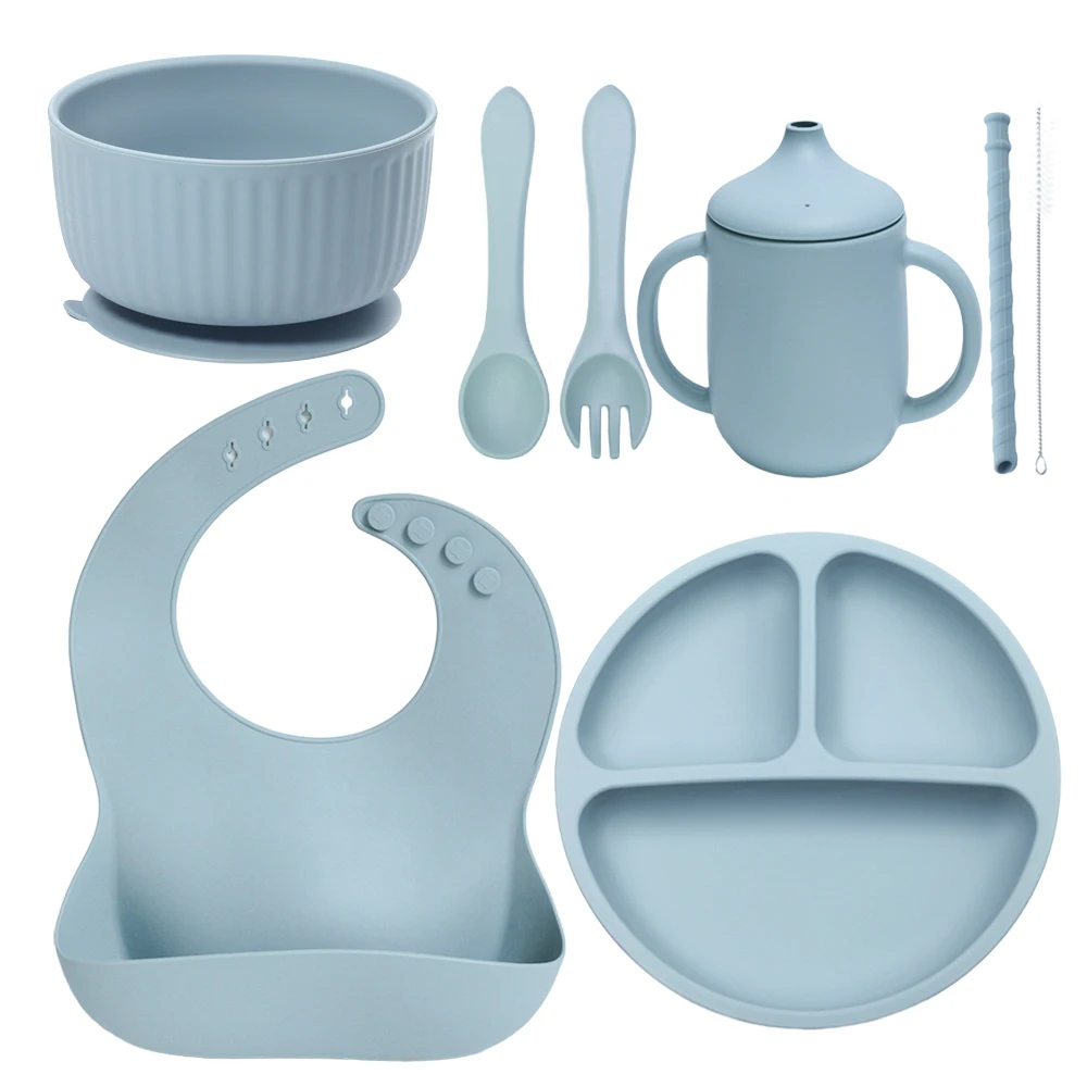 

Горячая распродажа: Детский обеденный набор напрямую от производителя – силиконовая миска для кормления младенцев с ложкой, вилкой и нагрудником для детского питания