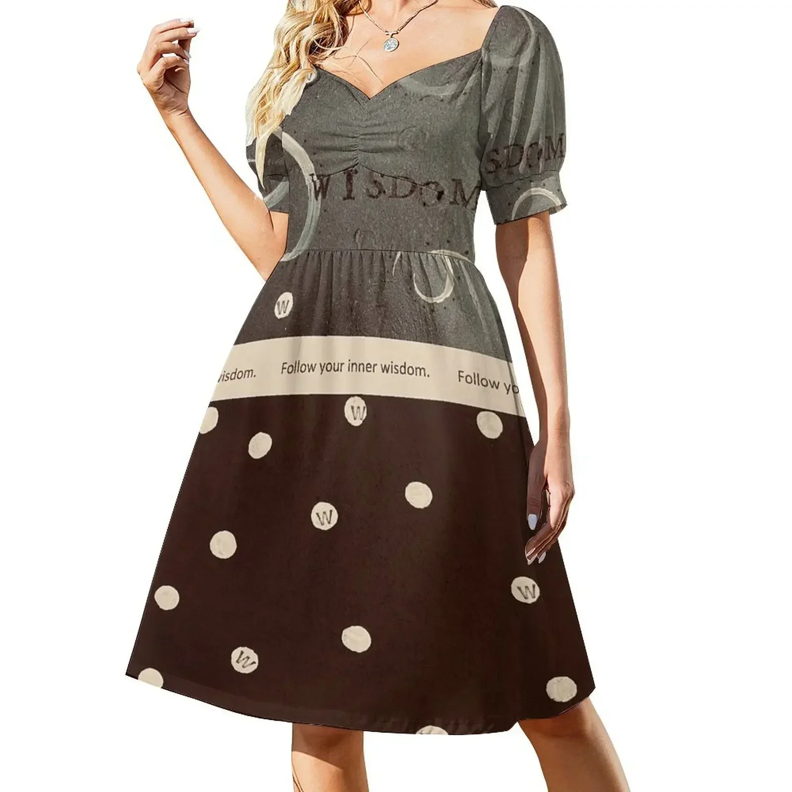 

Wisdom Short-Sleeved Dress long dress women summer loose women's dress wedding dresses for parties