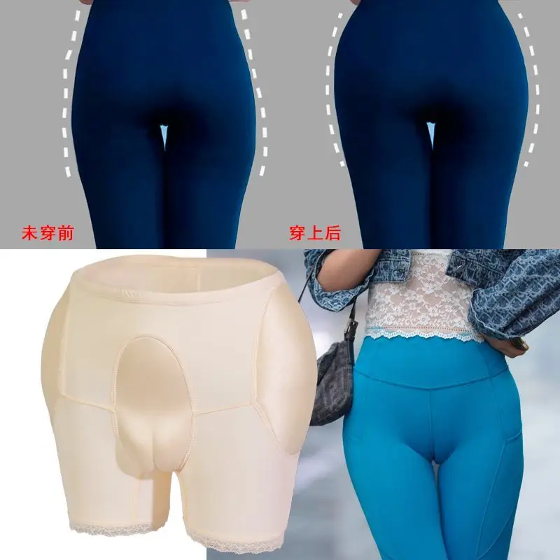 Crossdresser Gaff Panties Hip Pad Butt Enhancer Transgender Tucking Body Shaper Feminine Silhouette Realistic Seamless Shapewear view 3