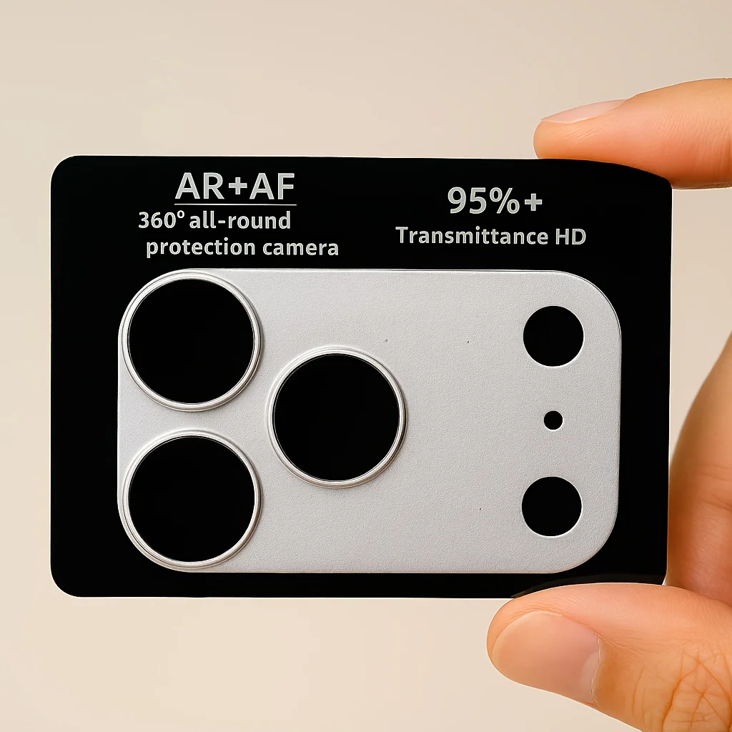 

1 шт. Защитное стекло AR+AF HD для камеры iPhone 17 Pro Max Pro с алюминиевым металлическим кольцом, полное покрытие, защита от царапин, закаленное стекло