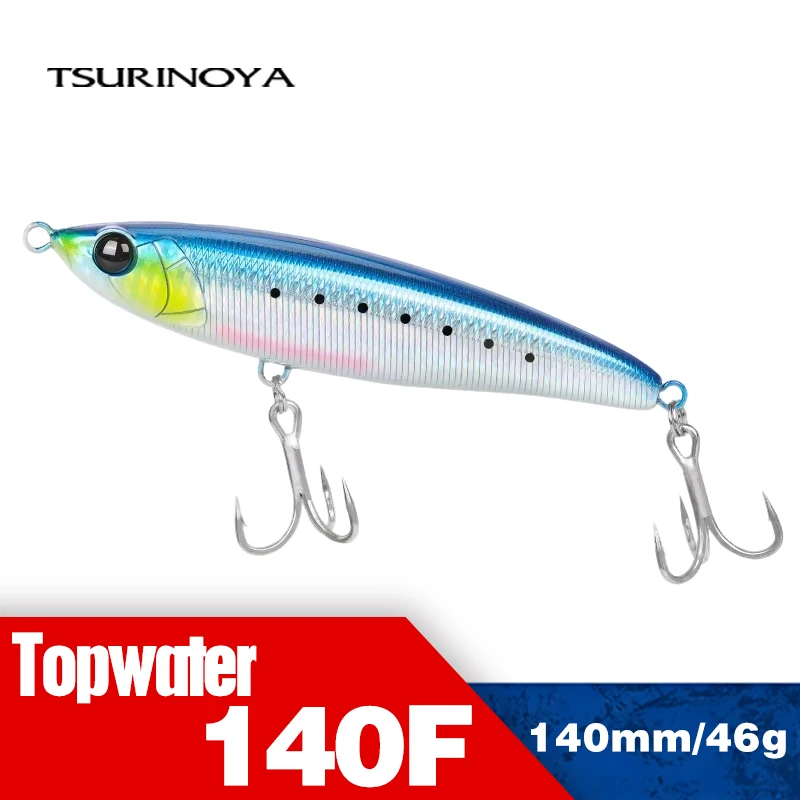 TSURINOYA 140F Topwater Stick Fishing Lure FANATIC 140mm 46g Deep Areas Boat Fishing Saltwater Hard Baits Floating Pencil