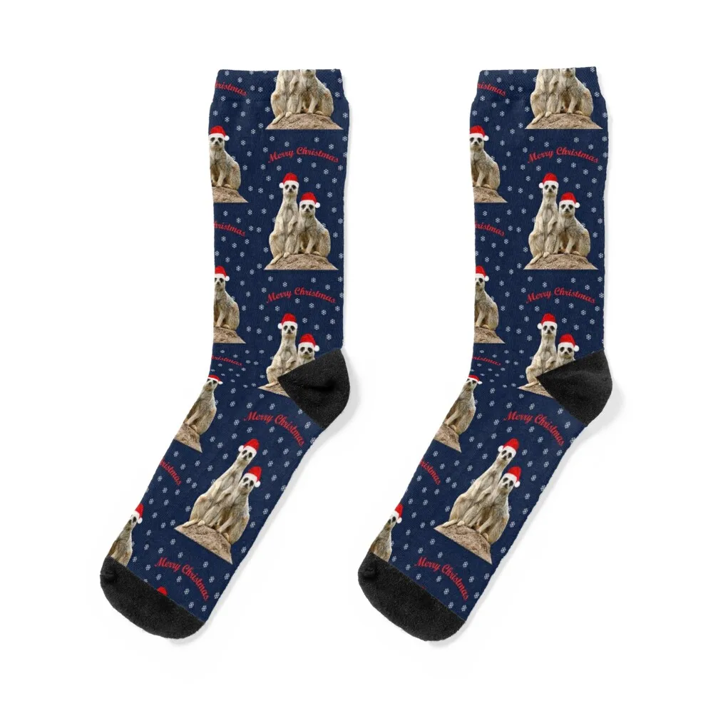 

Merry Christmas Meerkats 3 Socks football retro christmas stocking fashionable Socks Girl Men's