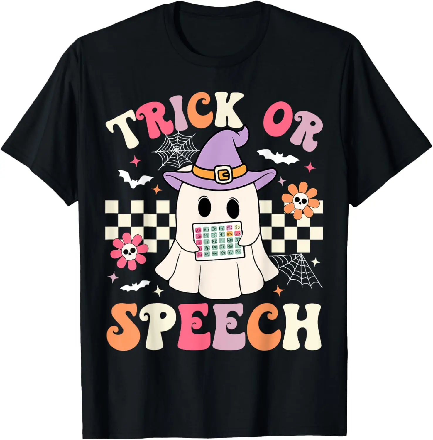 Trick or Speech Retro SLP Halloween Speech Therapy Halloween T-Shirt