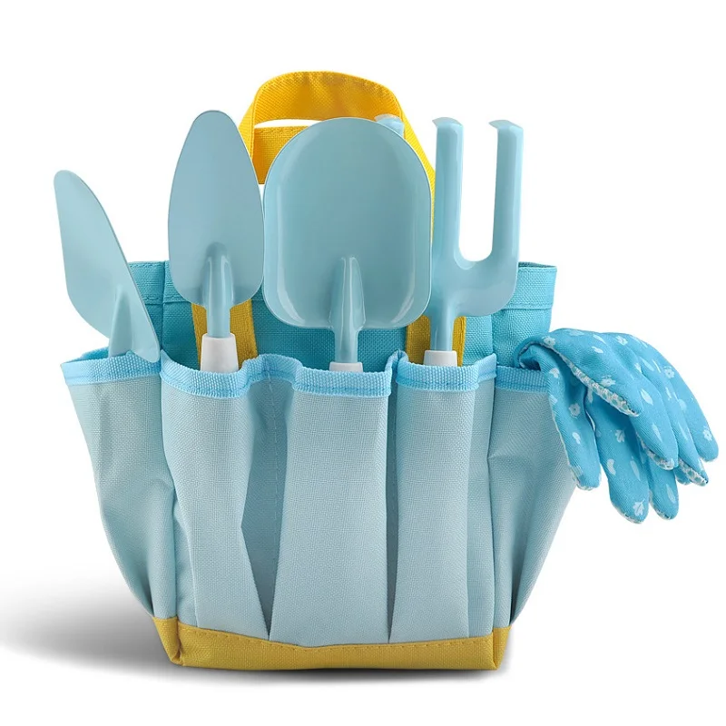 Kids Gardening Tool Set, All in One Garden Toys Set Including Kids Watering Can, Children Gardening Gloves, Kids Shovel, Rake