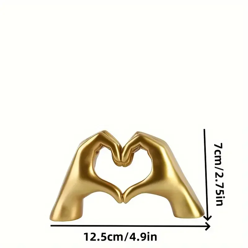 Golden Heart Hand Statue 4