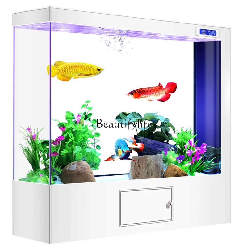 

Household Fish Globe Living Room Partition Screens Ultra-White Glass Ecological Circulation Filter Aquarium