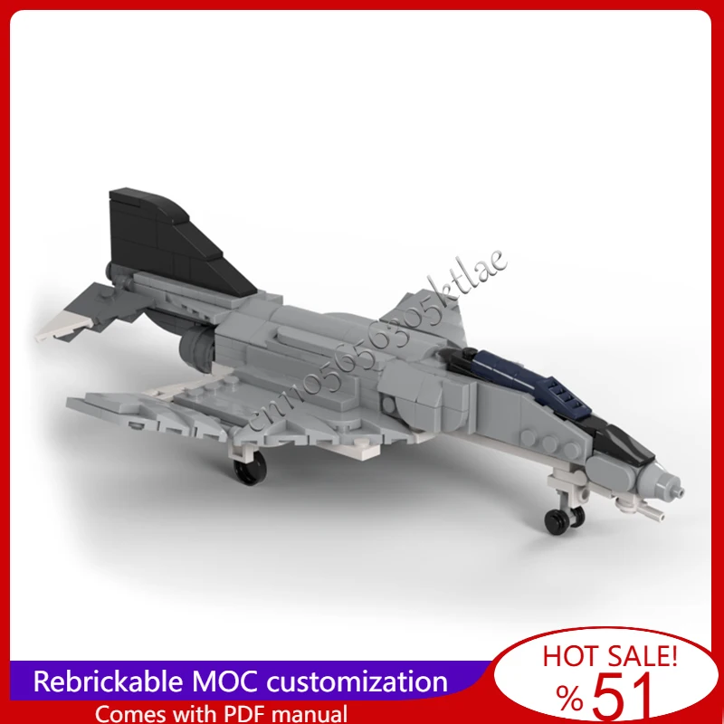 

230 PCS Two Seat Twin Engine F-4N Fighter Jet Model MOC Building Block Bricks Creative DIY Assembly Toy Children Birthday Gifts