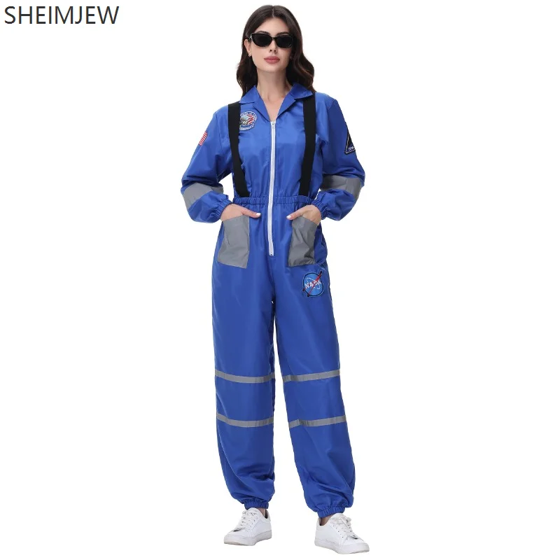 

Astronaut Costume Adult Blue Astronaut Halloween Carnival Women's Cosplay Space Suit Party Dress Up Jumpsuit Astronaut Suit 2025