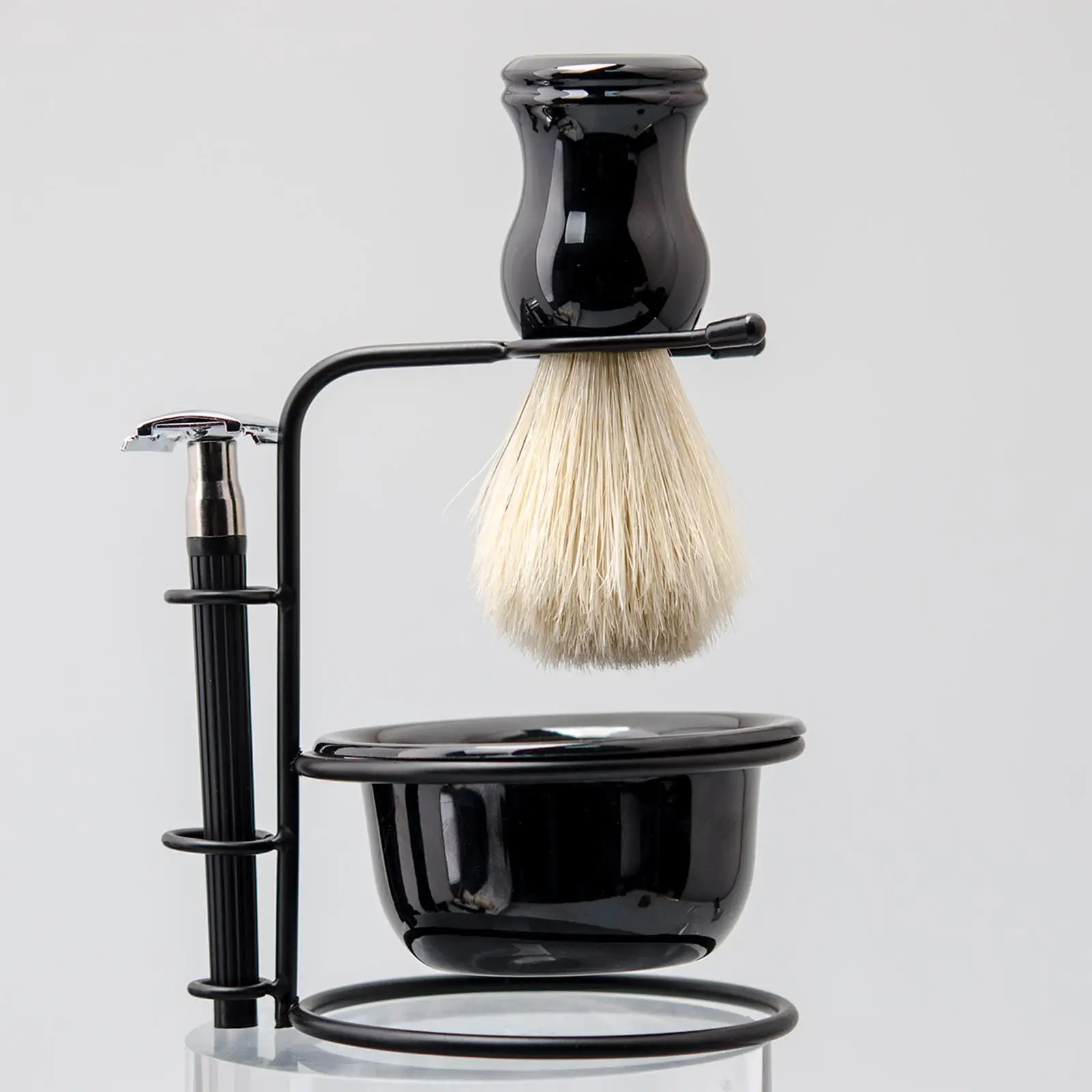 Kit da barba per uomo Elegante portasapone premium per tazza e pennello da barba